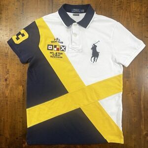 Polo Ralph Lauren Shirt Mens Medium 1967 Classic Slim Fit Yacht Club Big Pony
